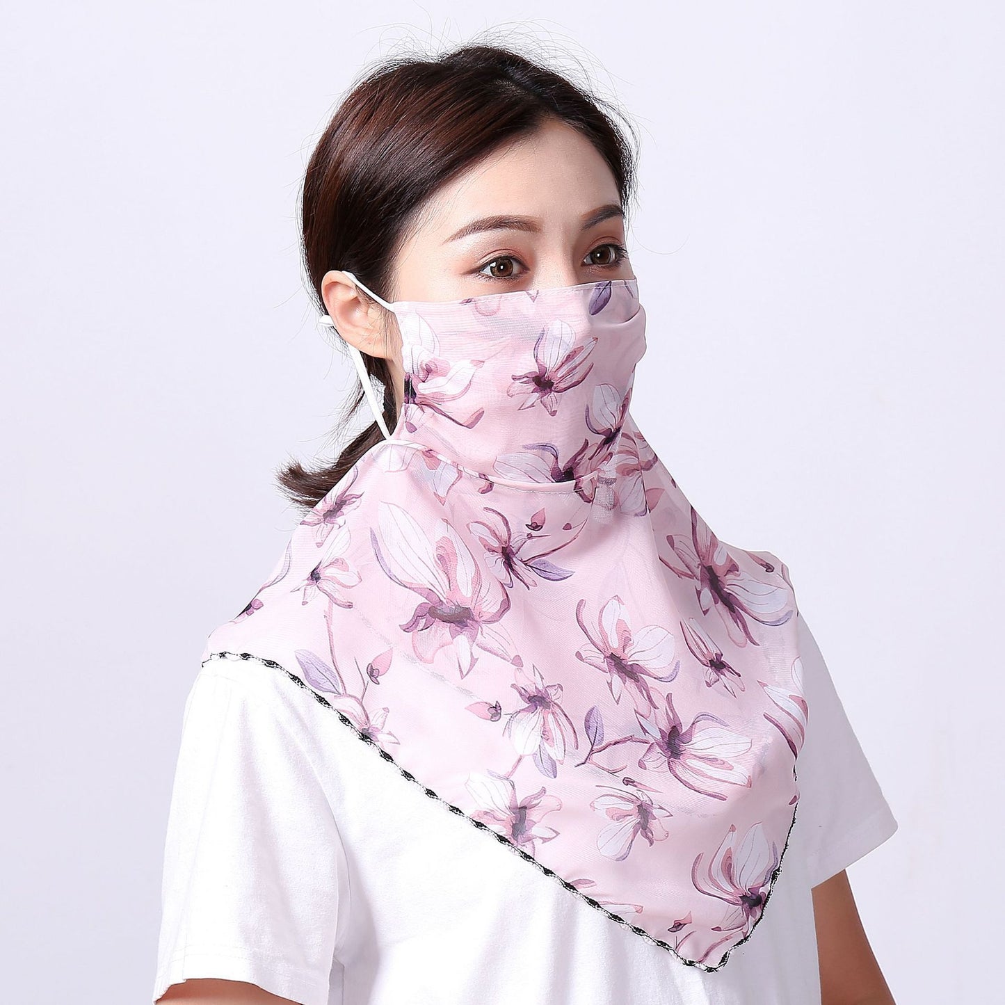Iris Bloom Lightweight Neck & Face Scarf – Soft Breathable Wrap