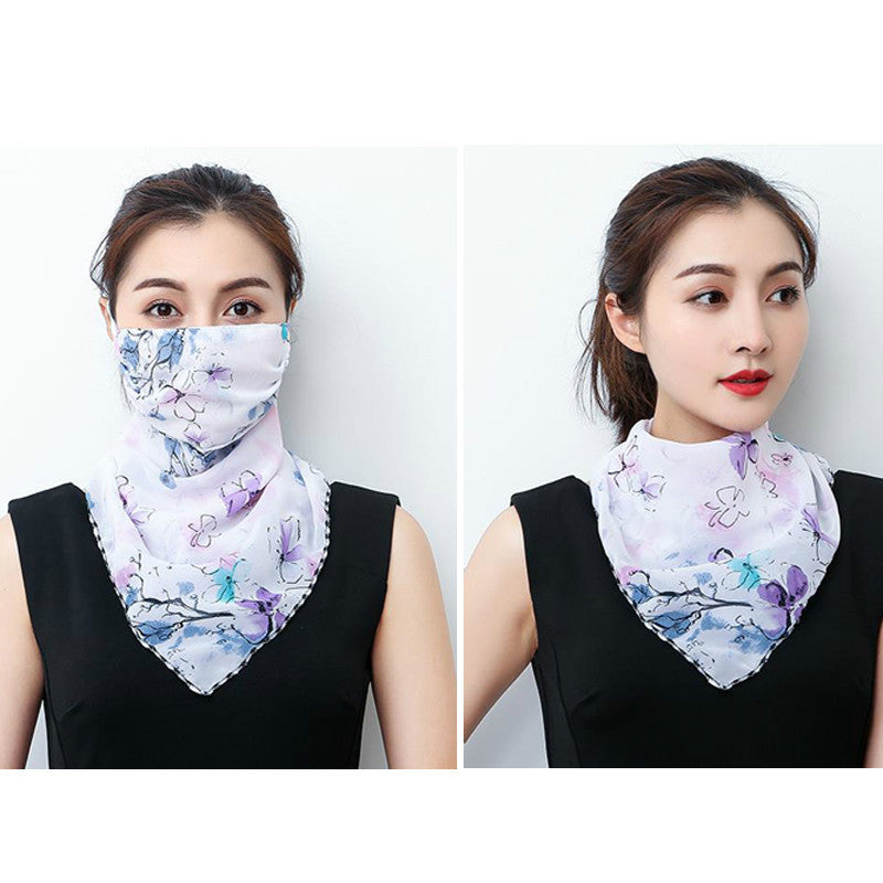 Iris Bloom Lightweight Neck & Face Scarf – Soft Breathable Wrap