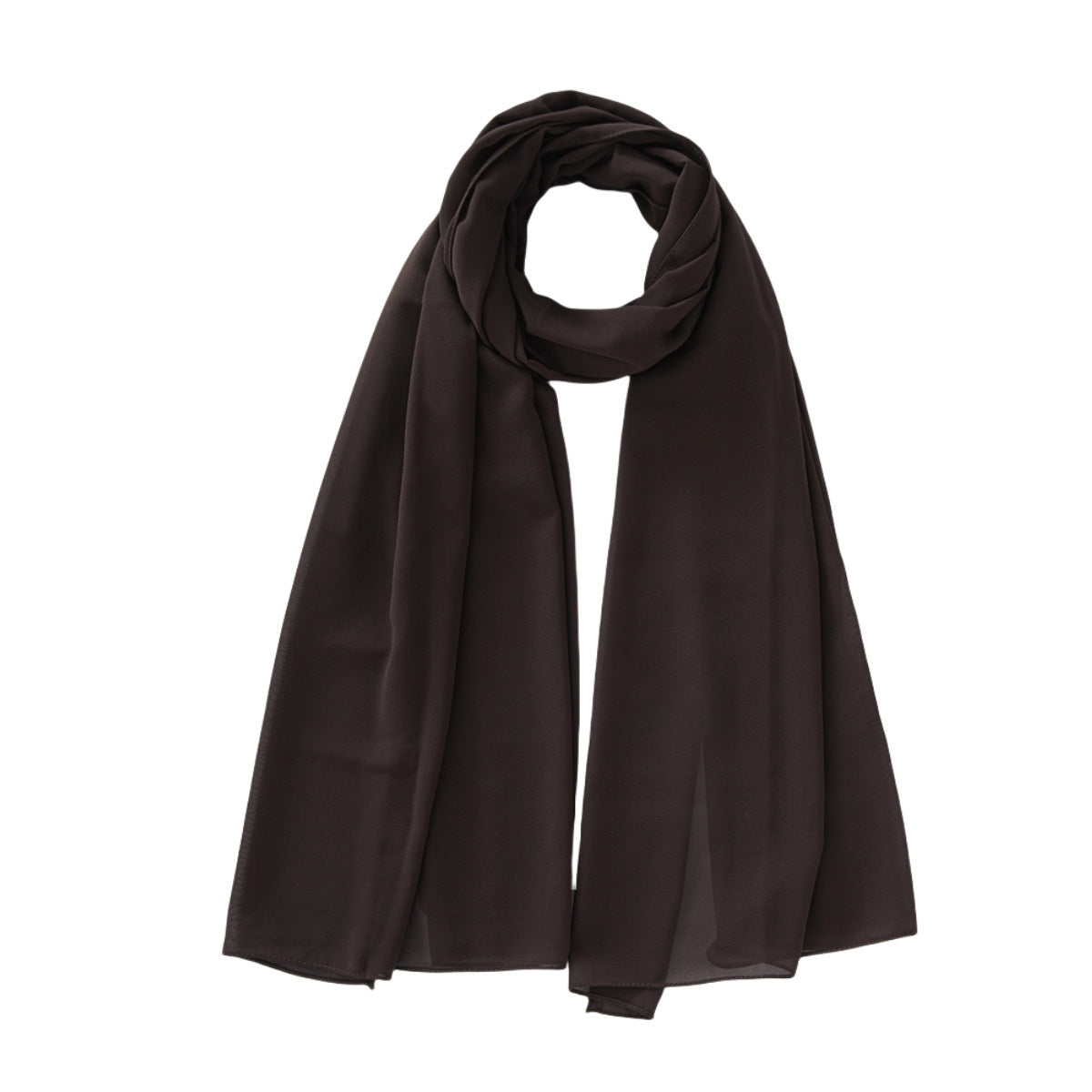 Women's Pure Color Pearl Chiffon Bubble Scarf Gauze Scarf