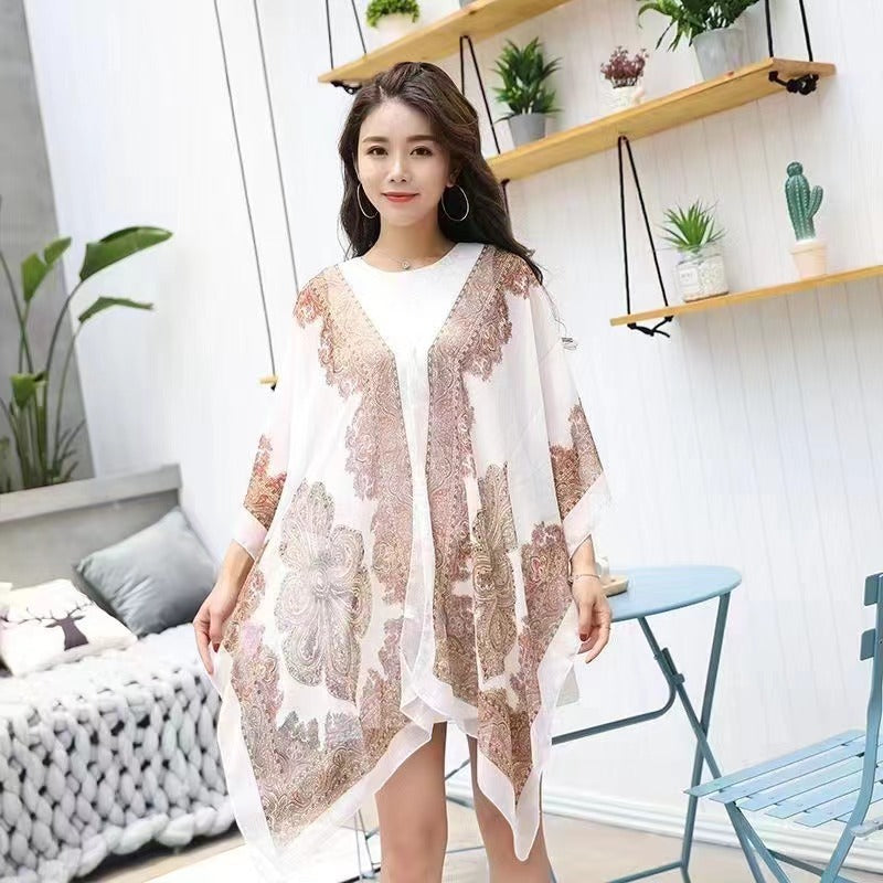 Boho Chic Pink Sheer Cover-Up Scarf – Lightweight & Elegant