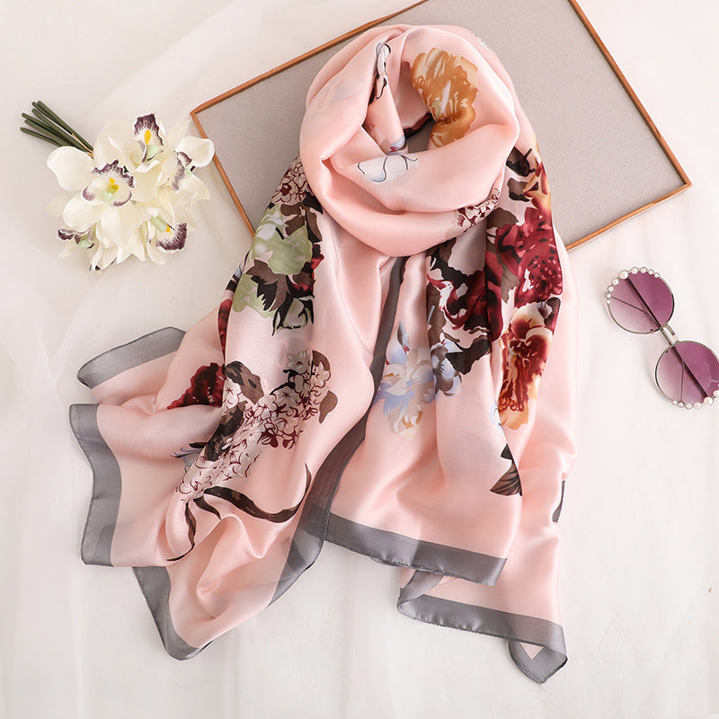 Fashionable Winter Women's Scarf Long Shawl With Silk Scarf