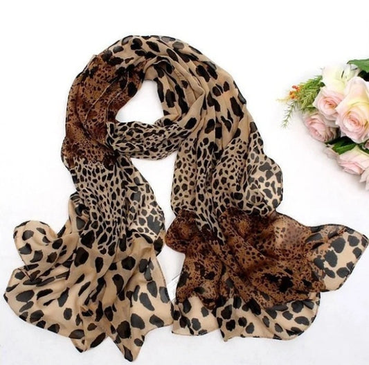 Silk Leopard scarf shawl