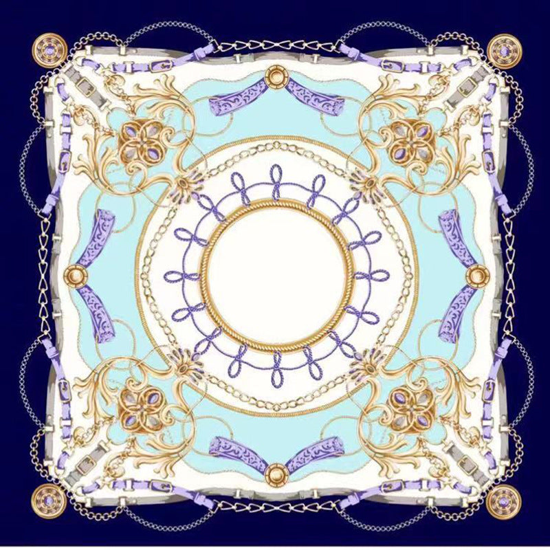 Silk Scarf European And American Printing Large Square Scarf