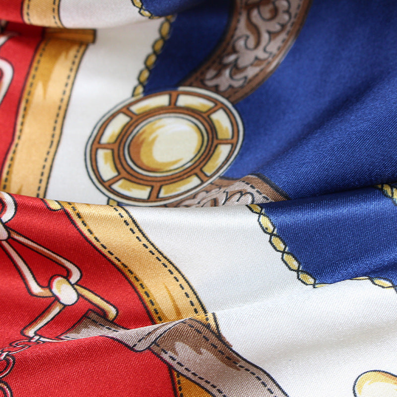 Silk Scarf European And American Printing Large Square Scarf