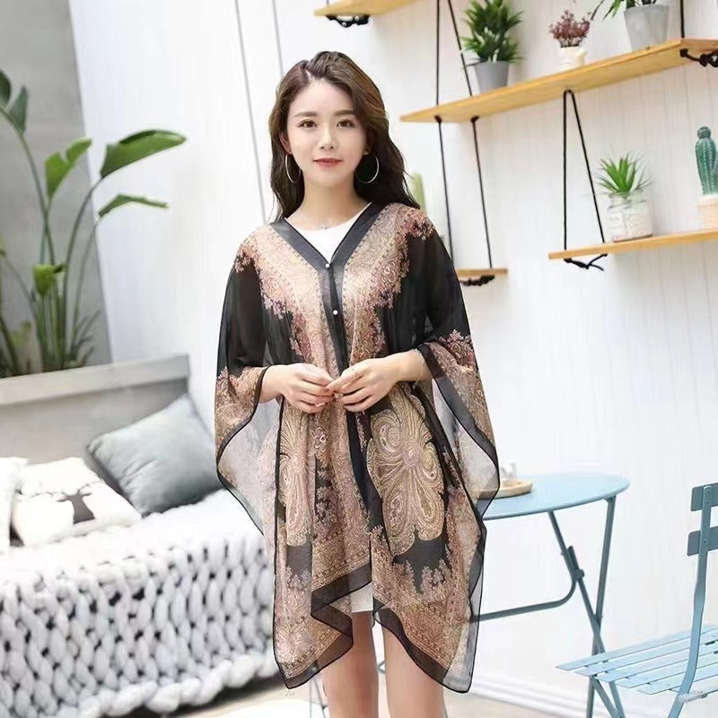 Boho Chic Pink Sheer Cover-Up Scarf – Lightweight & Elegant