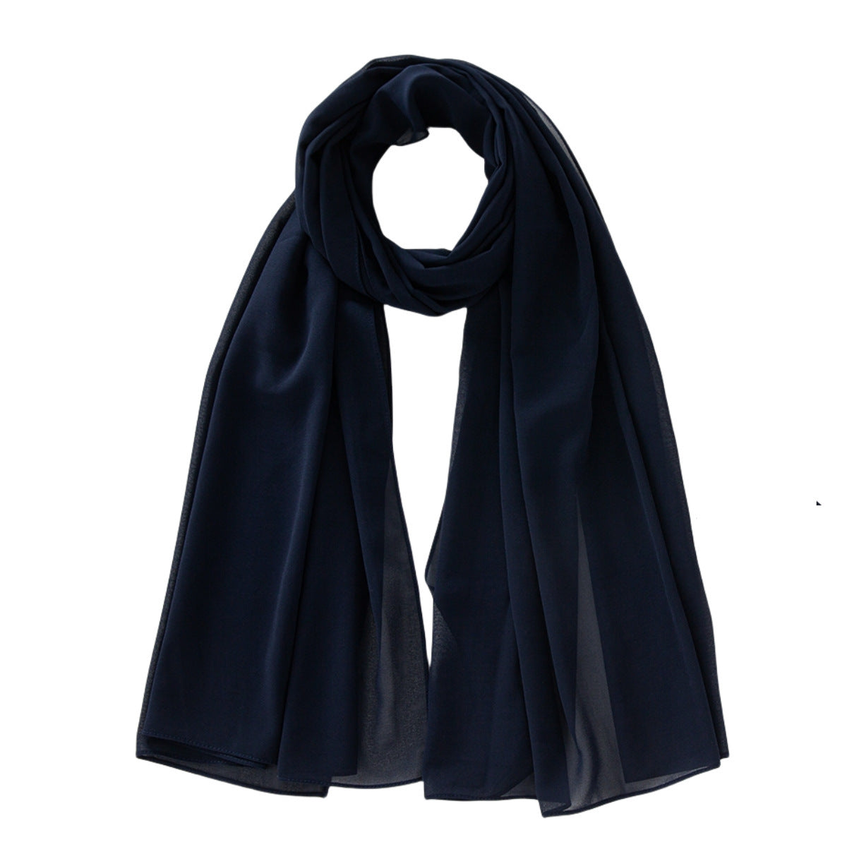 Women's Pure Color Pearl Chiffon Bubble Scarf Gauze Scarf