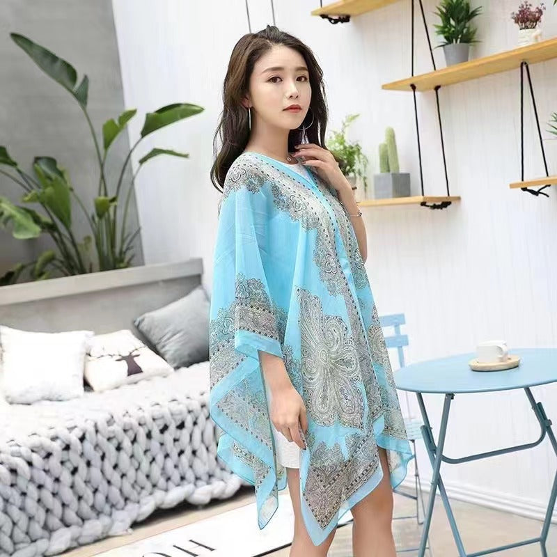 Boho Chic Pink Sheer Cover-Up Scarf – Lightweight & Elegant