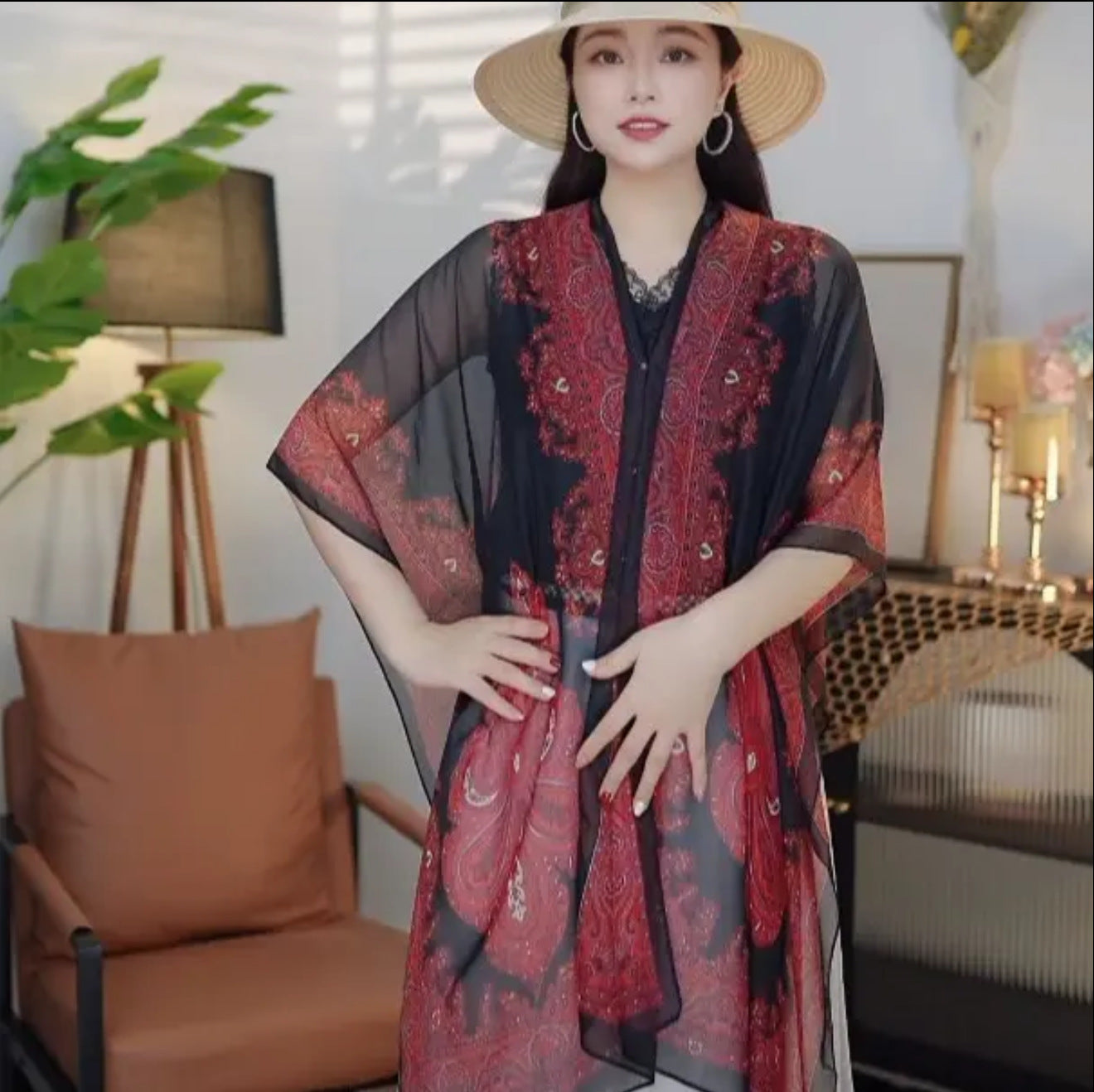 Boho Chic Pink Sheer Cover-Up Scarf – Lightweight & Elegant