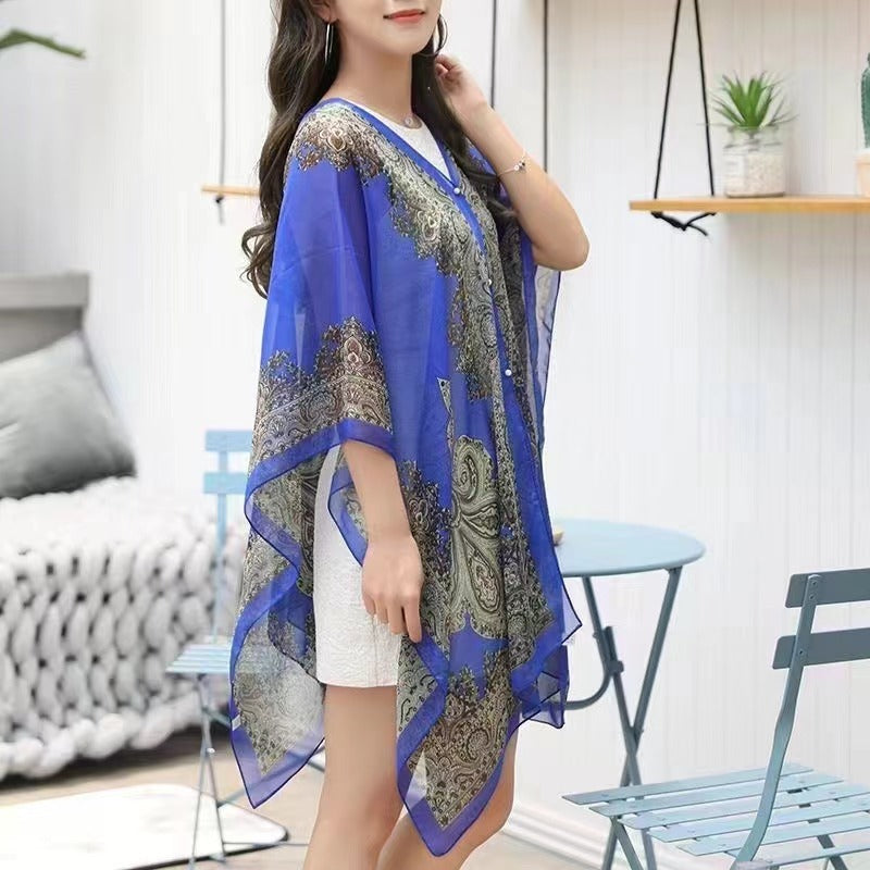 Boho Chic Pink Sheer Cover-Up Scarf – Lightweight & Elegant
