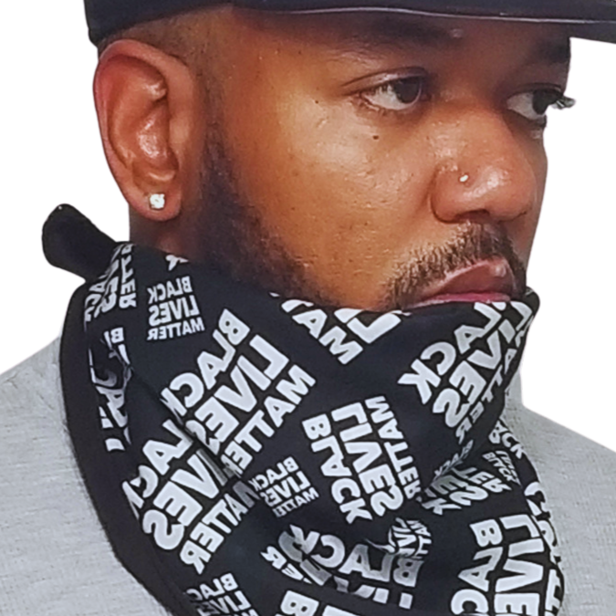 Look chic and stay safe with the Panda Scarf & Mask Black. Crafted with three layers of protection, this face mask is constructed with Black Lives Matter fabric. This stylish and socially-aware accessory boasts adjustable ear straps, a replaceable filter pocket, and a form-fitting nose bridge for the ultimate comfort and protection.