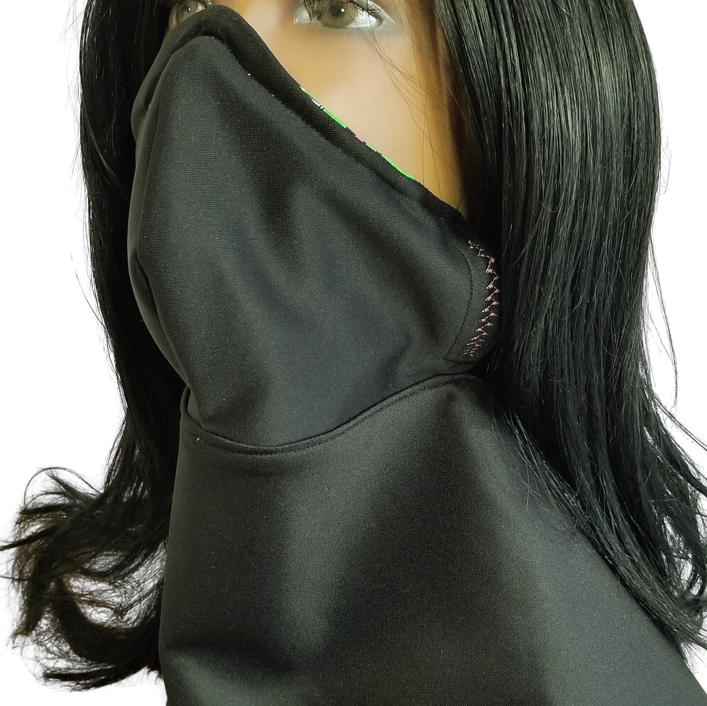 GG1 Panda Scarf and Mask African Print Green Crape