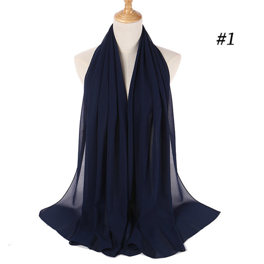Monochrome Pearl Chiffon Bubble Scarf Headdress Women's Headdress Scarf