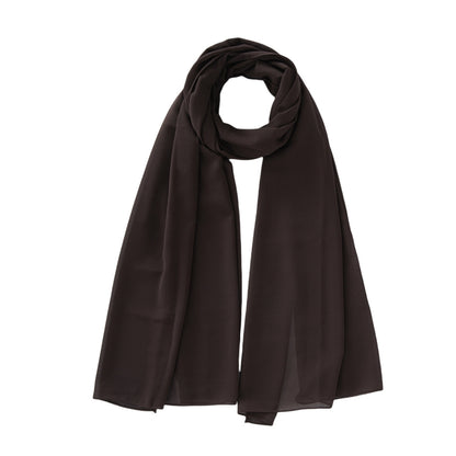 Women's Pure Color Pearl Chiffon Bubble Scarf Gauze Scarf