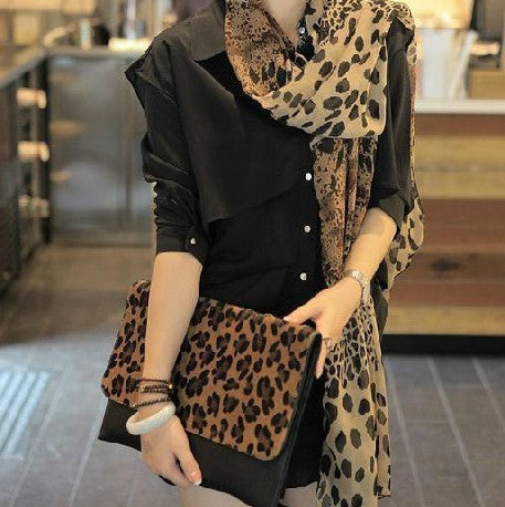Silk Leopard scarf shawl
