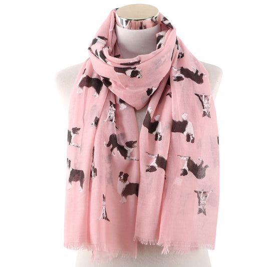 Cute Dog Printed Scarf Women's Outdoor Sun Protection Scarf