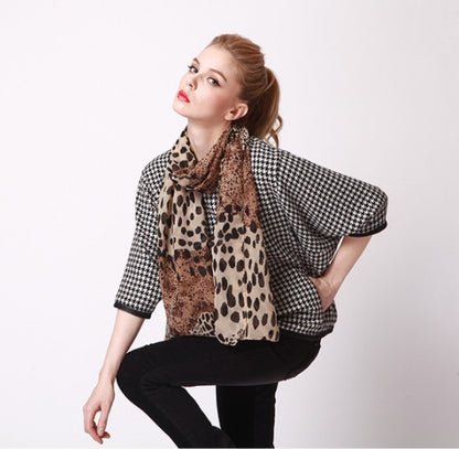 Silk Leopard scarf shawl
