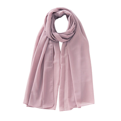 Women's Pure Color Pearl Chiffon Bubble Scarf Gauze Scarf