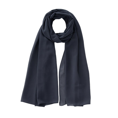 Women's Pure Color Pearl Chiffon Bubble Scarf Gauze Scarf