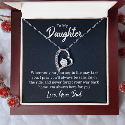 This stunning heart necklace for daughters, adorned with crystals, is an ideal gift from a father. Let it symbolize your unbreakable bond and love for your daughter.