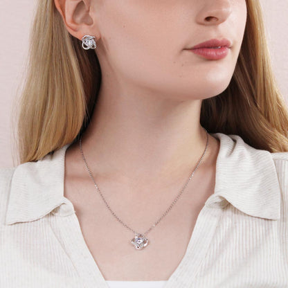 Granddaughter Eternal Love Knot Earring & Necklace Set