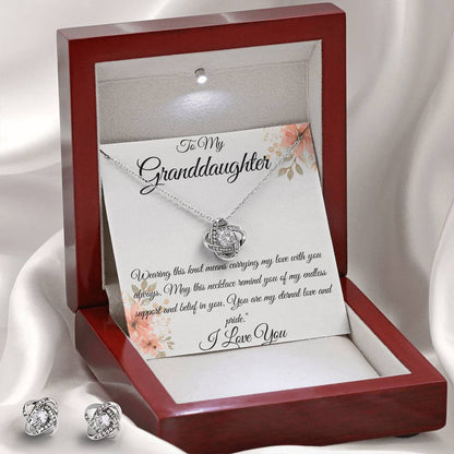 Surprise your loved one with this gorgeous Eternal Love Knot Earring 
 and Necklace Set.
The Love Knot design represents an unbreakable bond between two souls. This symbol of never-ending love is a forever favorite and trending everywhere.