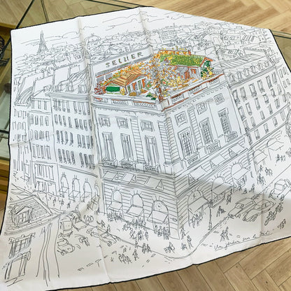 Silk Scarf Curled Edge 90cm Large Square Scarf Women