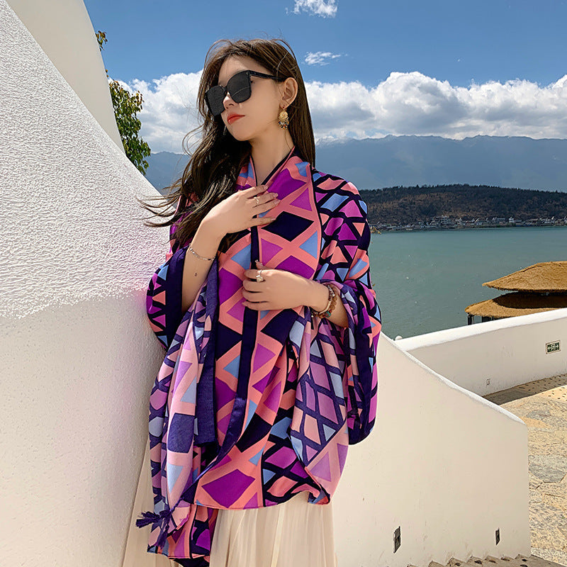 Sanya Seaside Holiday Shawl Scarf Women's Summer Travel