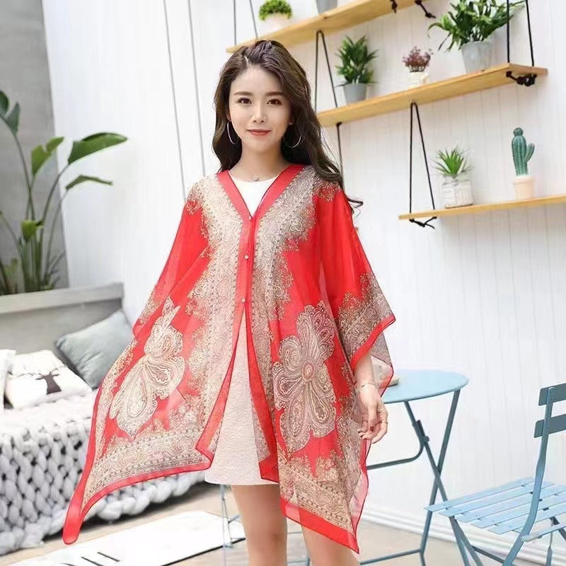 Boho Chic Pink Sheer Cover-Up Scarf – Lightweight & Elegant