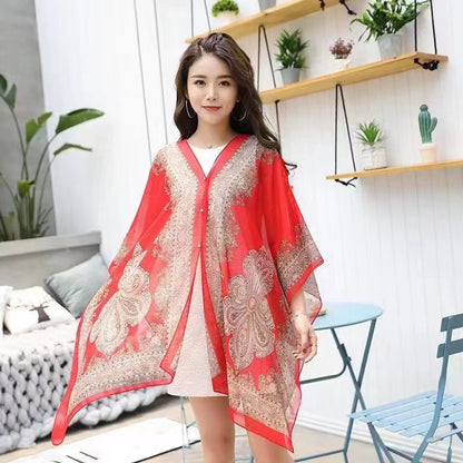 Boho Chic Pink Sheer Cover-Up Scarf – Lightweight & Elegant