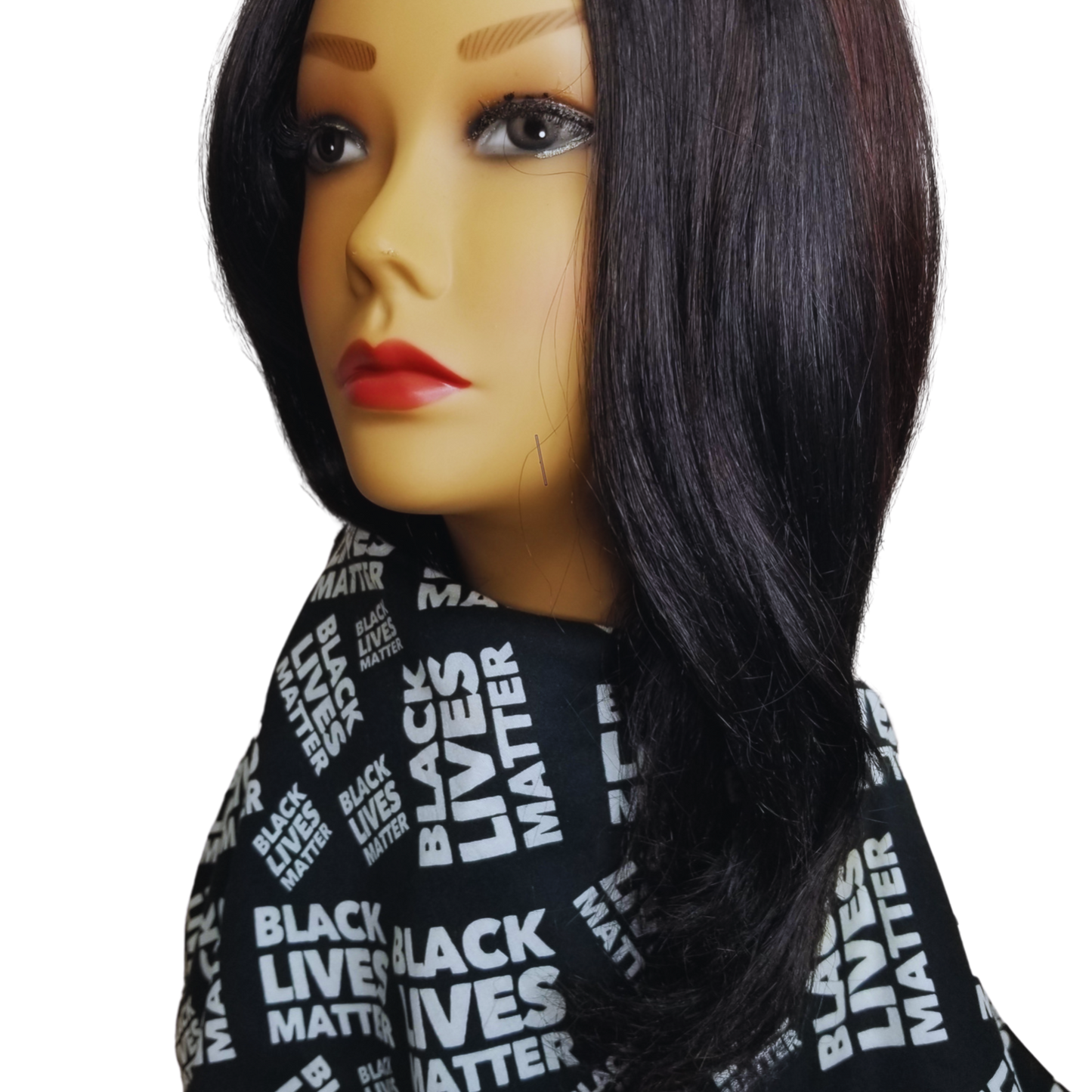 BW1 Panda Scarf & Mask- BLM- Black & White, Gray Lining