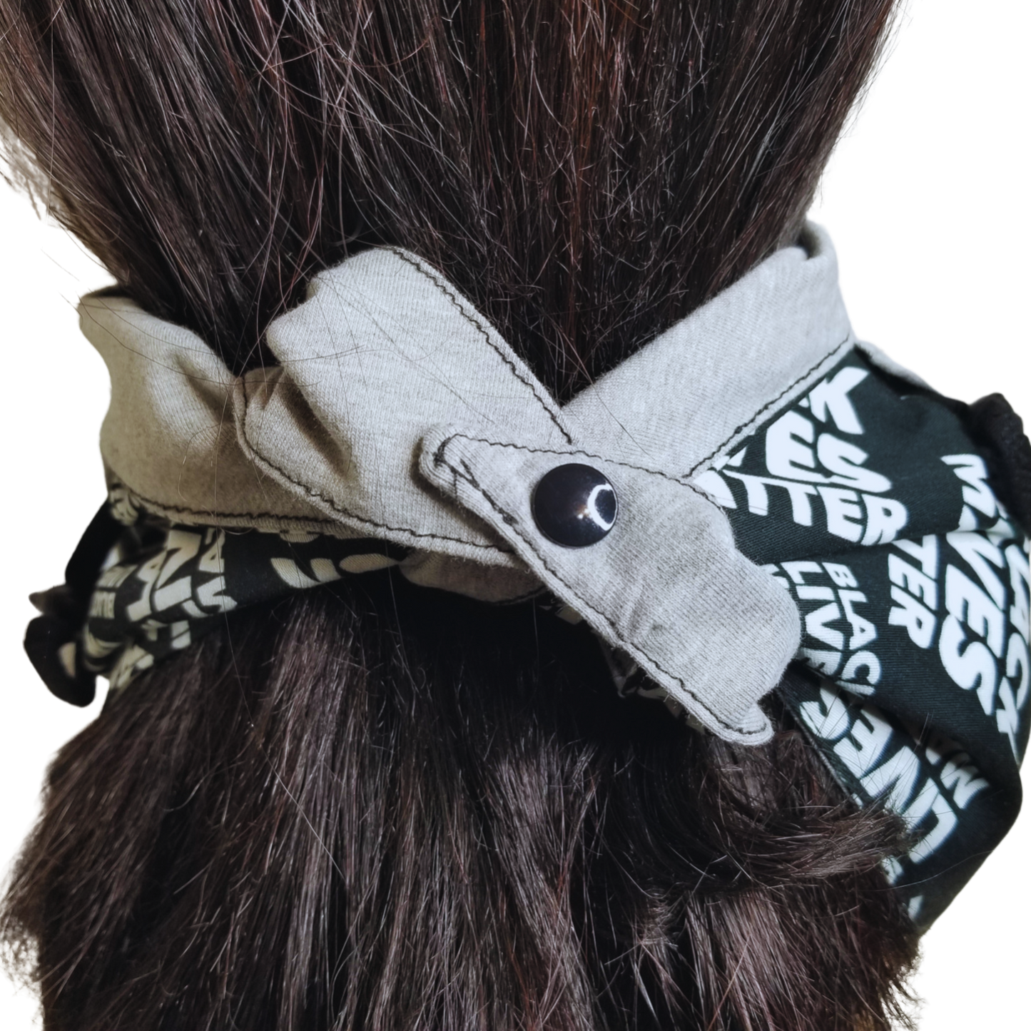 BW1 Panda Scarf & Mask- BLM- Black & White, Gray Lining