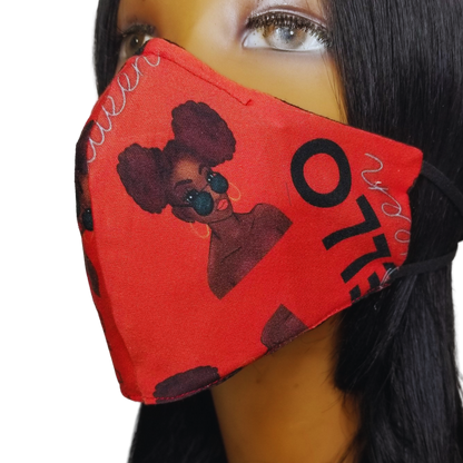 The Red Queen Print a hand-crafted marvel, seamlessly blending fashion and safety. This stunning design features the silhouette of a woman's face, making it a powerful statement piece. But beyond its beauty, the fabric is a functional wonder.