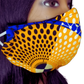 OO1L Panda Mask African Print "Orange Leopard"