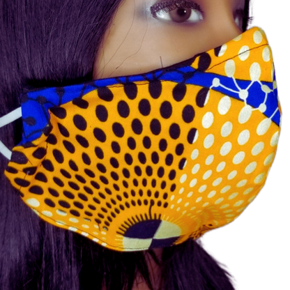 OO1L Panda Mask African Print "Orange Leopard"