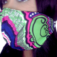 GG3 Panda Masks African Print Fabric Green Pink Accents