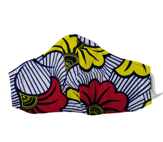 YY4 Glamor Masks- African Print- Yellow Flower